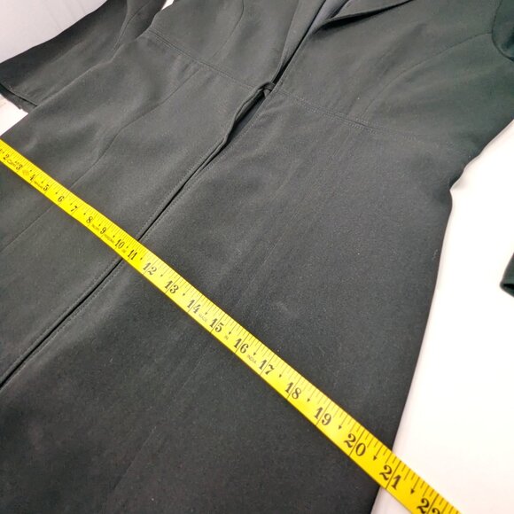 VTG 90s Hennes H&M Womens Long Blazer Jacket Black Sz Med Princess Cut A-Line - Picture 12 of 16